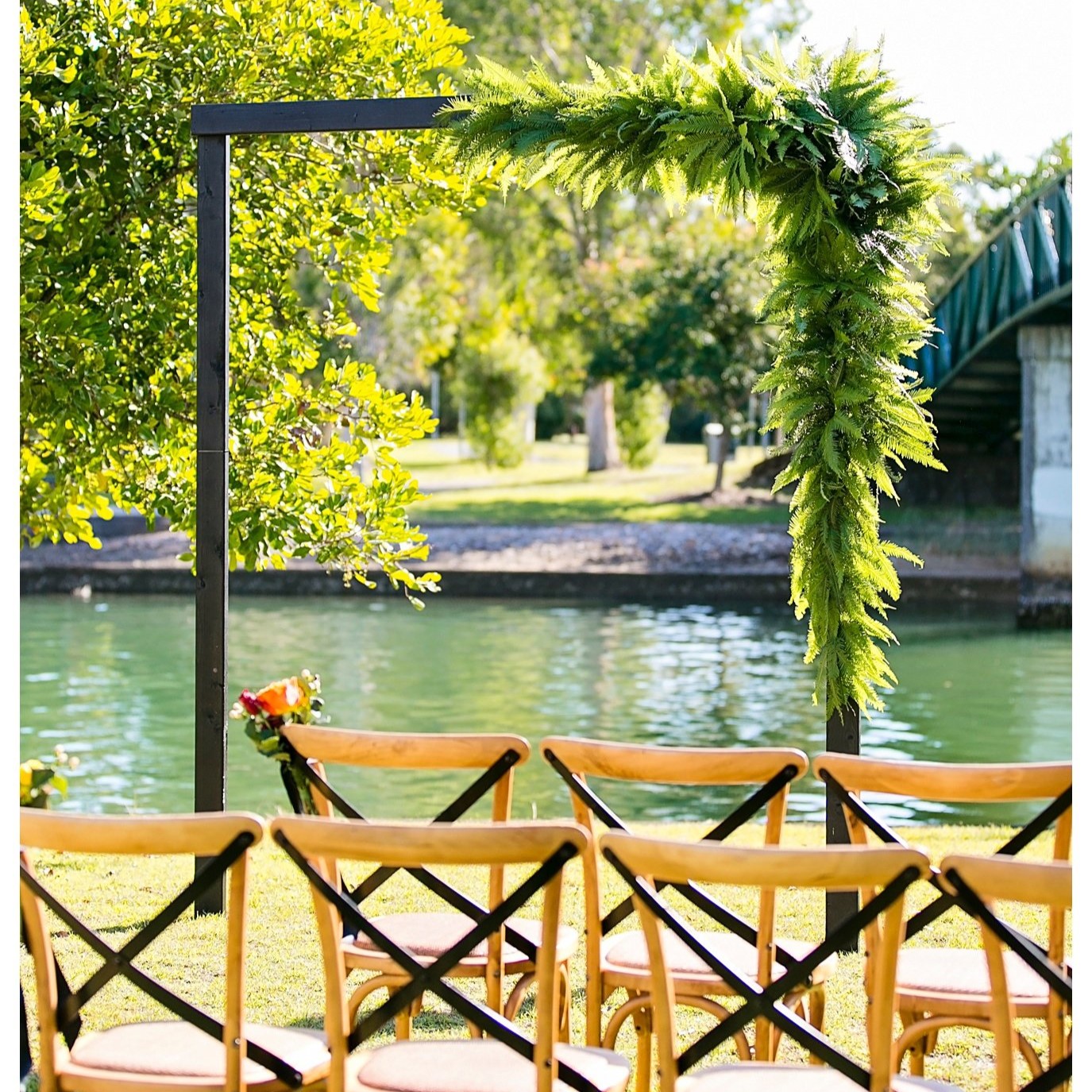 Black timber arbour