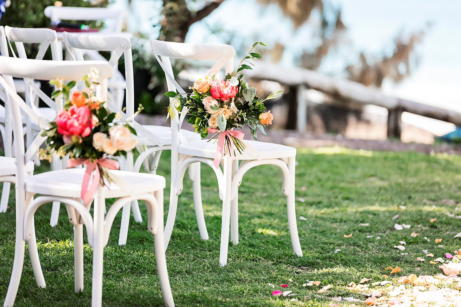 White hampton Ceremony chairs