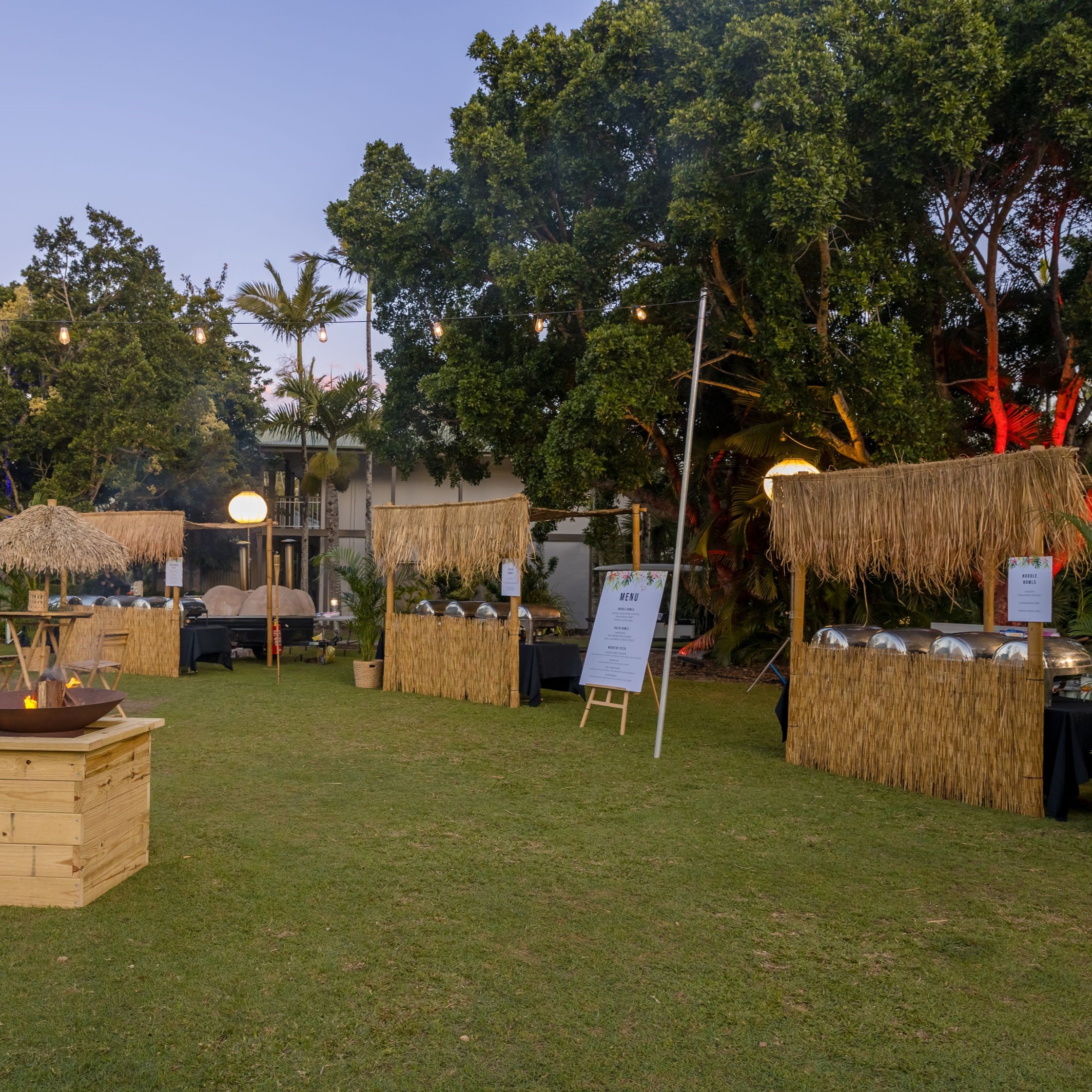 Bamboo food huts