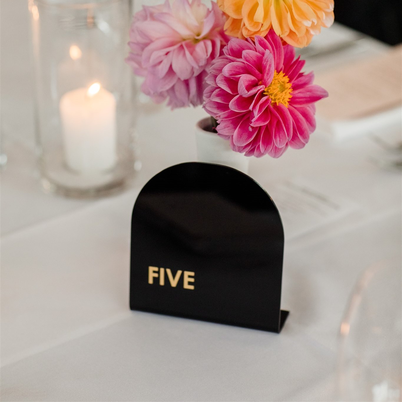 Black acrylic table number