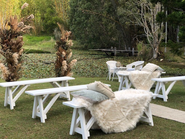 White benches - ceremony