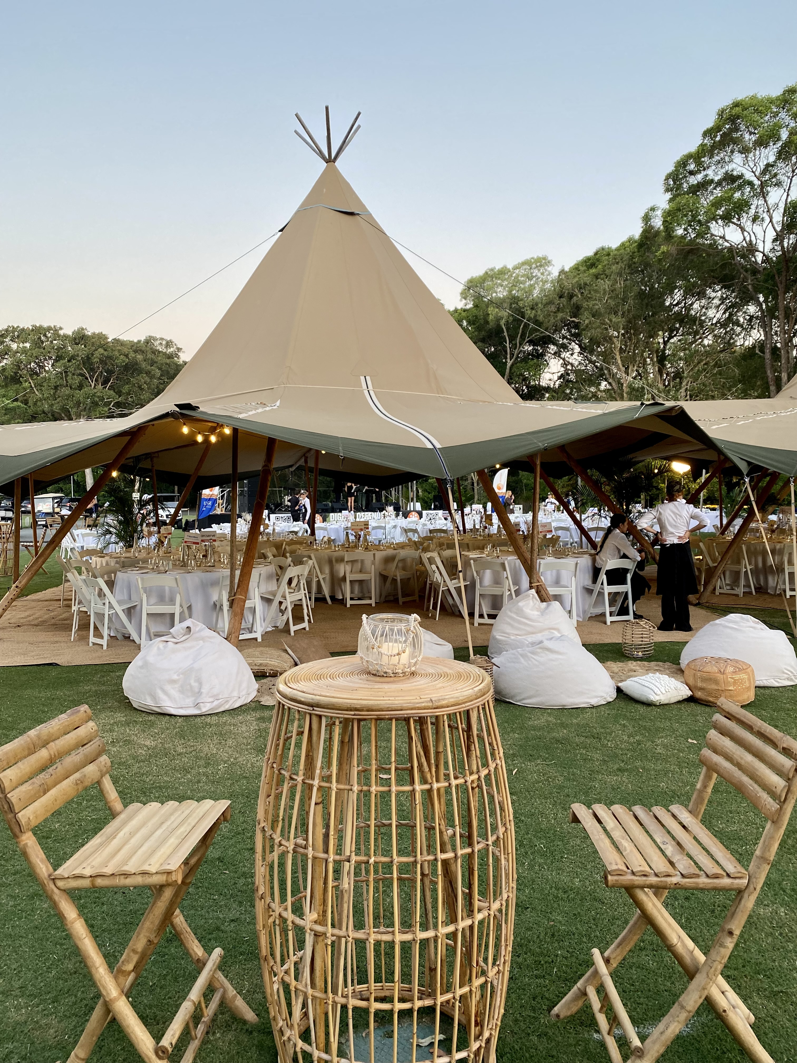 Bamboo dry bar and chairs