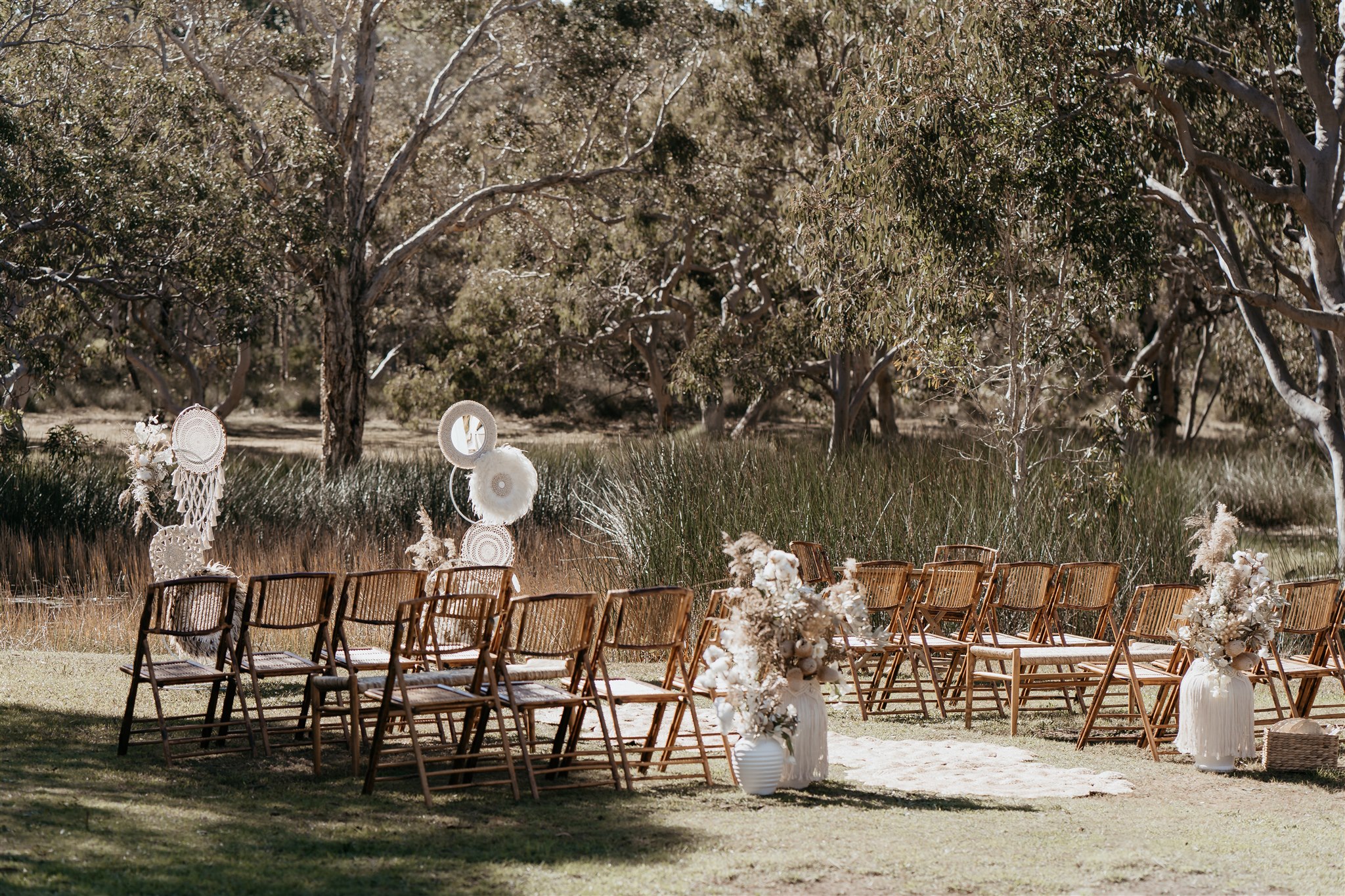 NAtural bamboo chairs ceremony