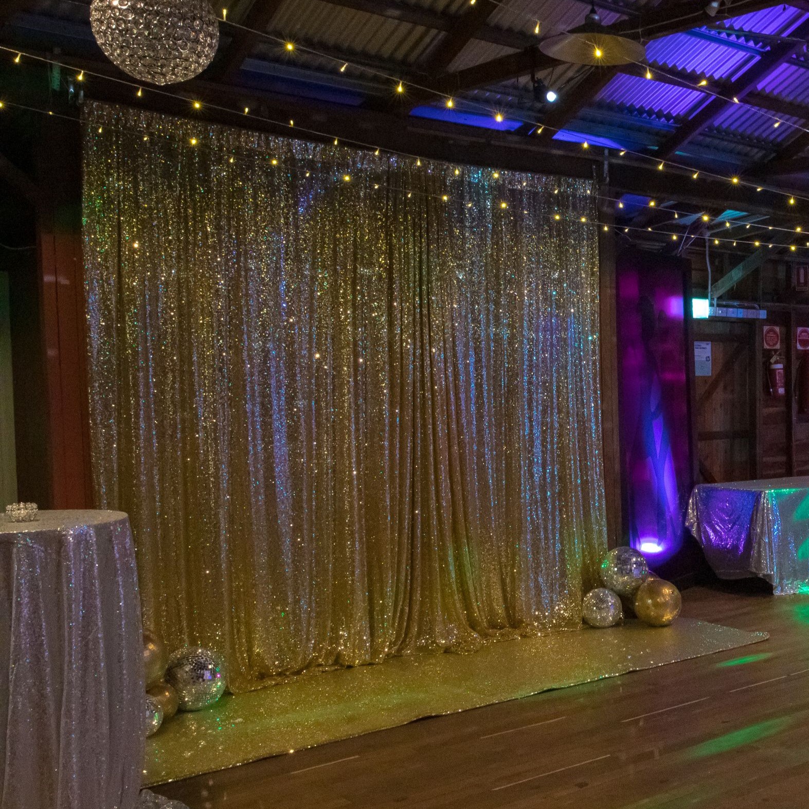 Gold backdrop sequin