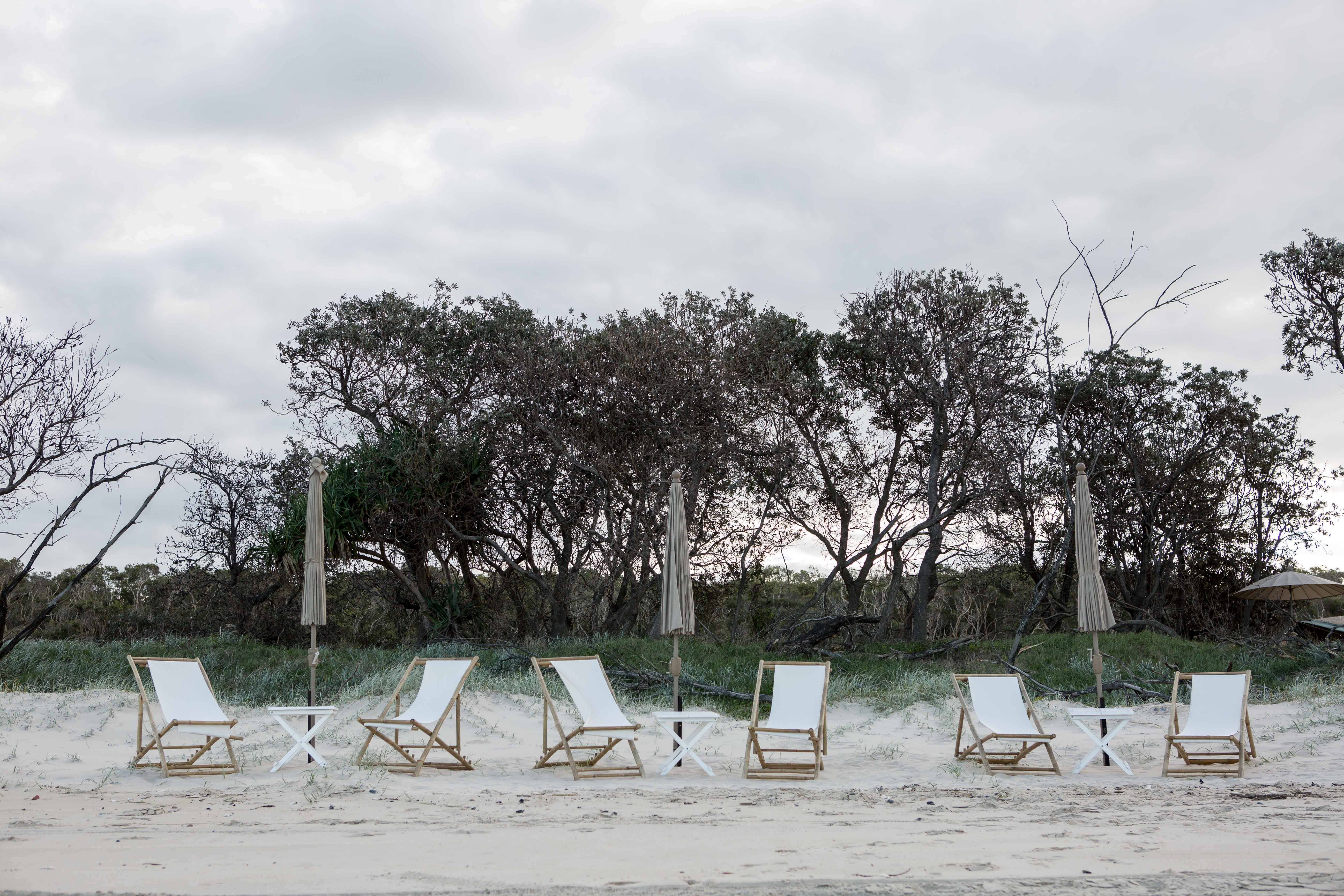 bamboo deck chairs - beach