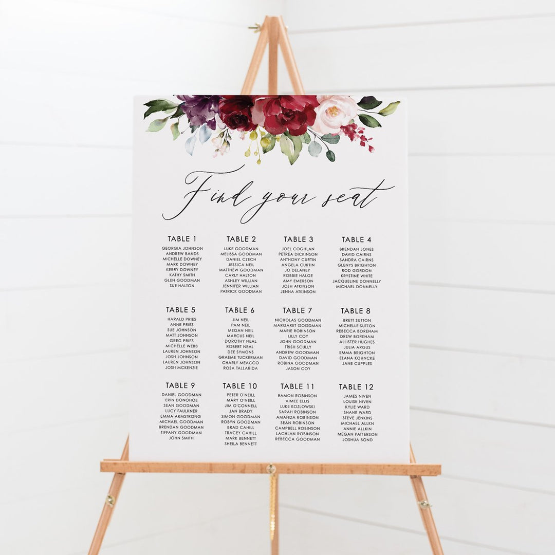 wedding-seating-chart-georgia-burgundy-floral-2 (1)