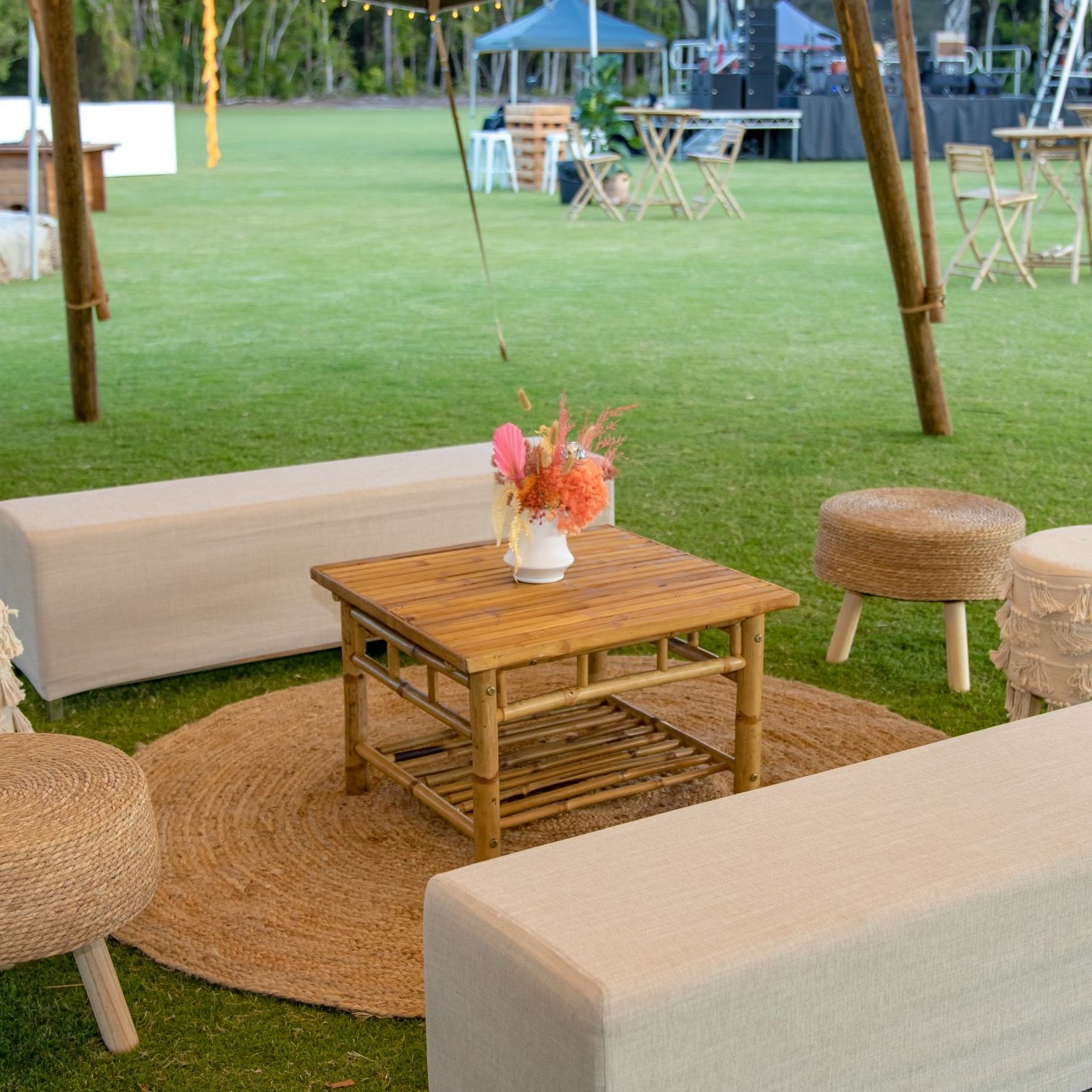 bamboo square coffee table