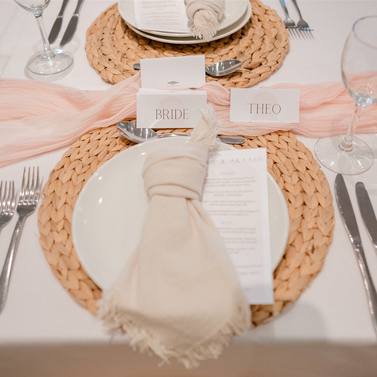 Cream fringe napkins