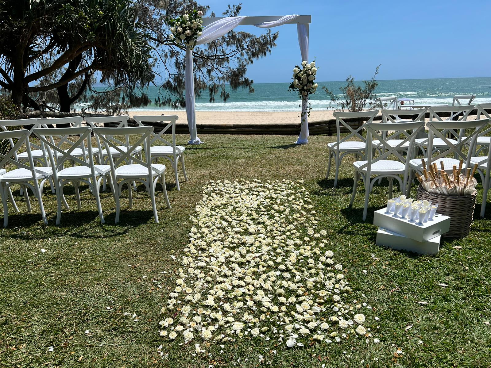 Rose petal aisle