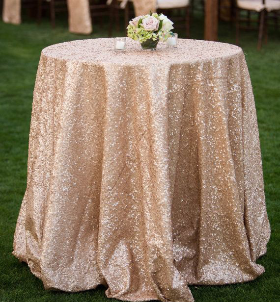 Hire Rose gold sequin tablecloth 