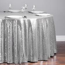 Hire Silver sequin round tablecloth 