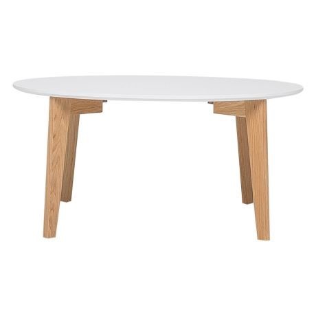 Hire Round white coffee table wooden legs 