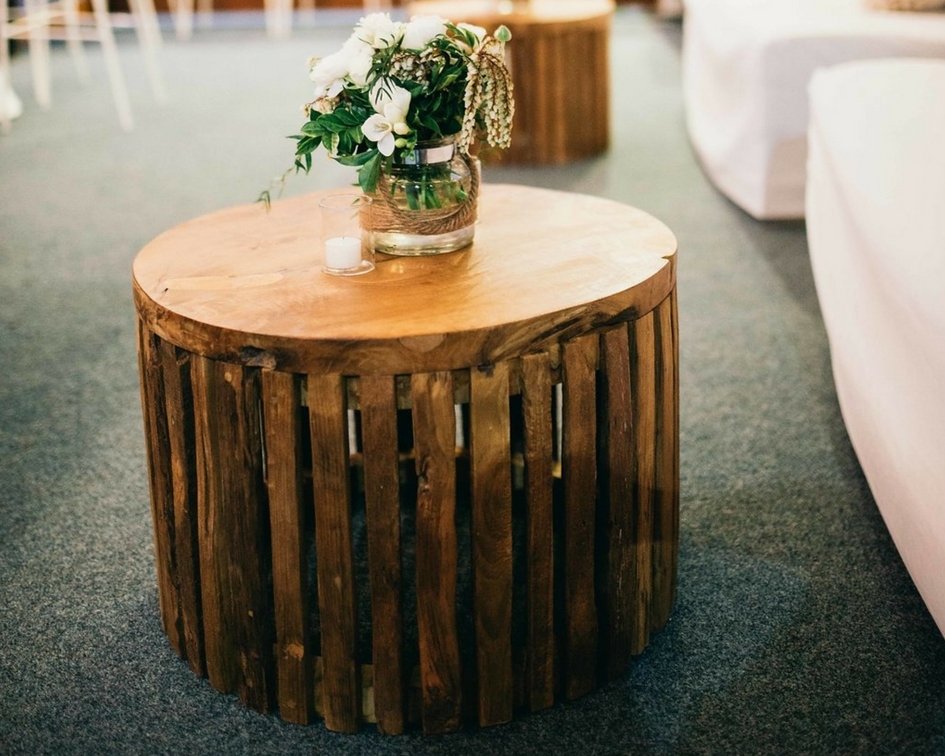 Hire Timber drum coffee table 