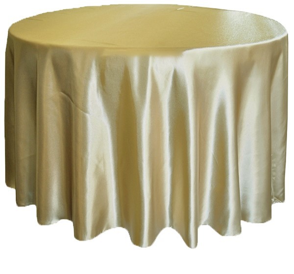 Hire Gold satin tablecloth (3m round) 