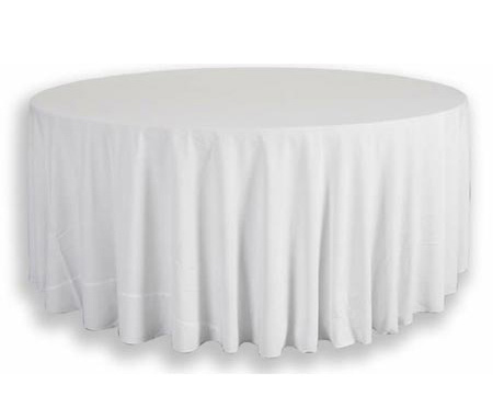 Hire White linen round tablecloth* 