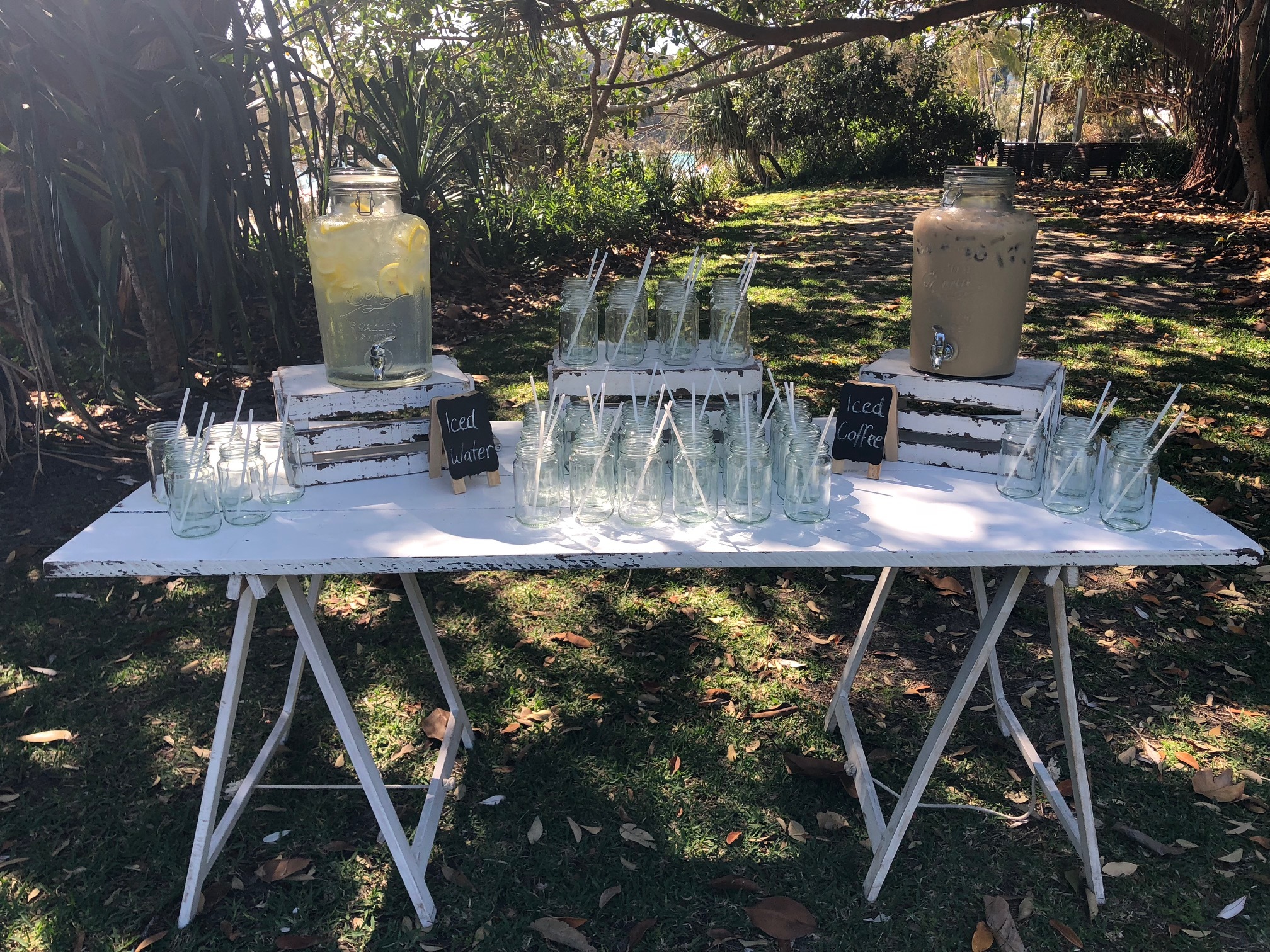 Hire Rustic white trestle table 