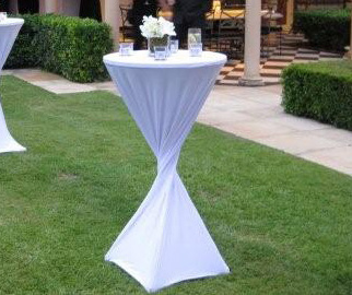 Hire Stainless steel high bar with white lycra wrap 