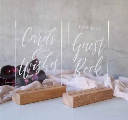 Hire Acrylic guest book sign 