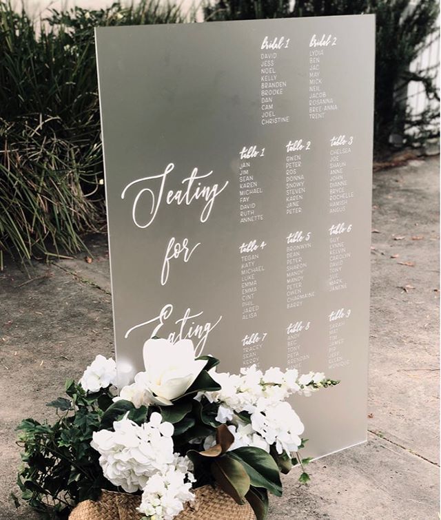 Hire Acrylic seating plan on easel 