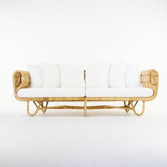 Hire Coco rattan 3 seater lounge 