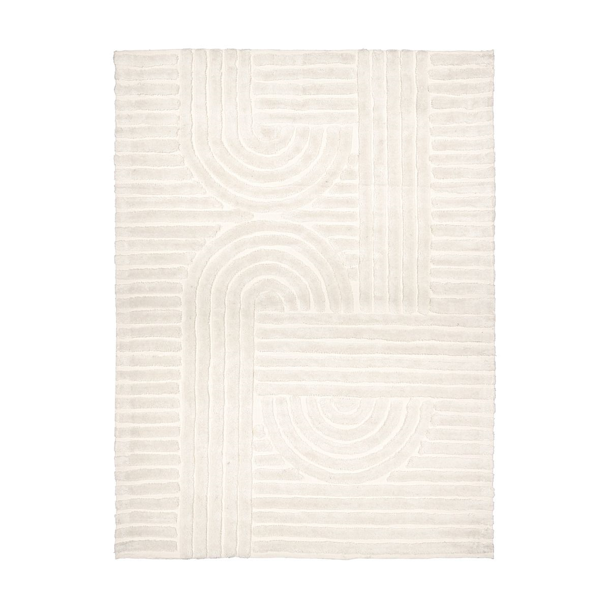 Hire Cream wool patterned rug 