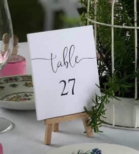 Hire Table number on easel 