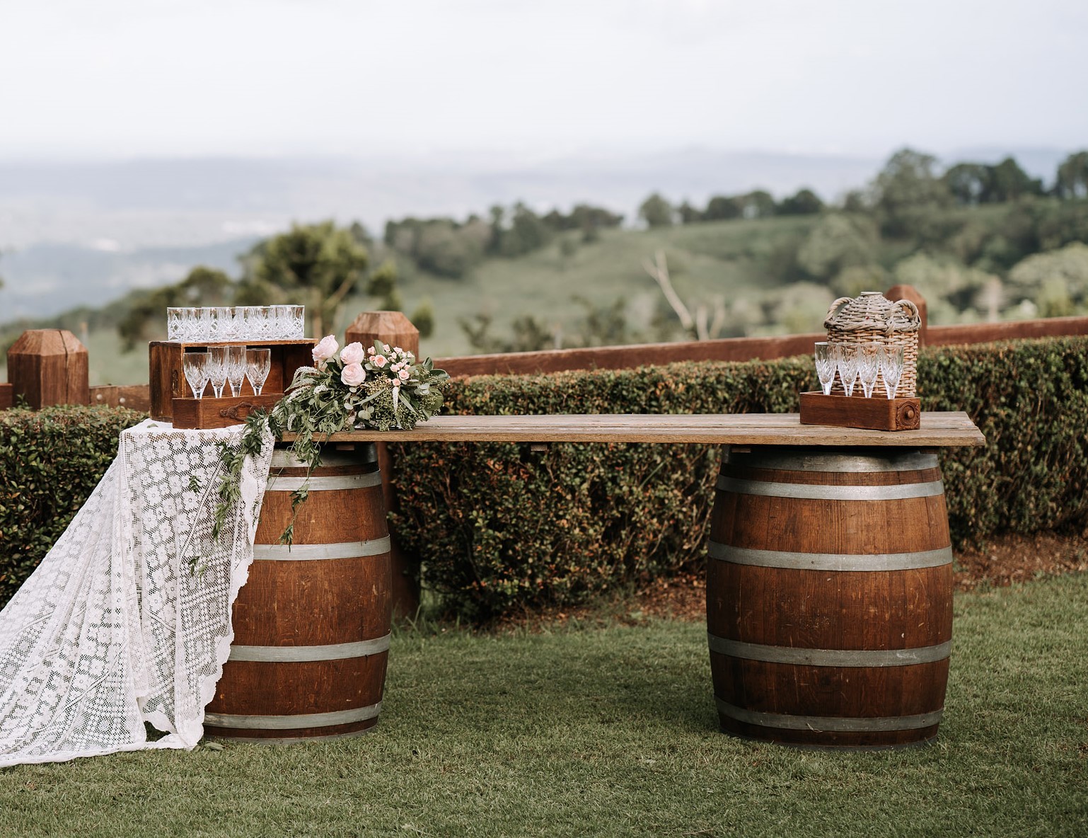 Hire Wine barrel bar 