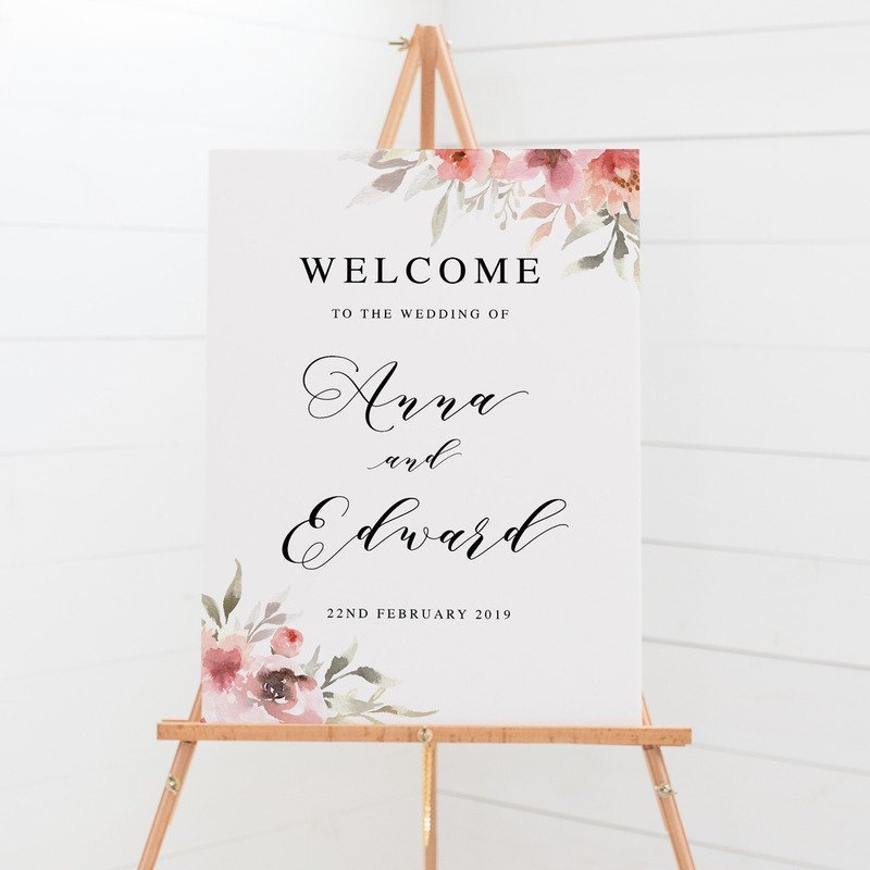 Hire Welcome sign on easel - foamboard 