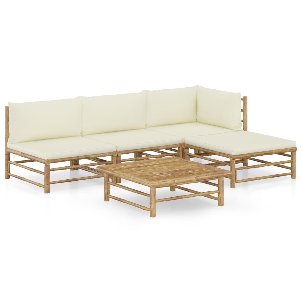 Hire Bamboo L shape lounge with coffee table 