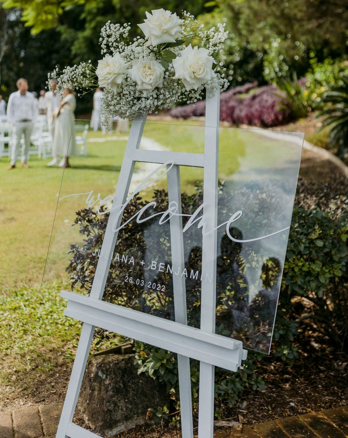 Hire Acrylic welcome sign on easel 