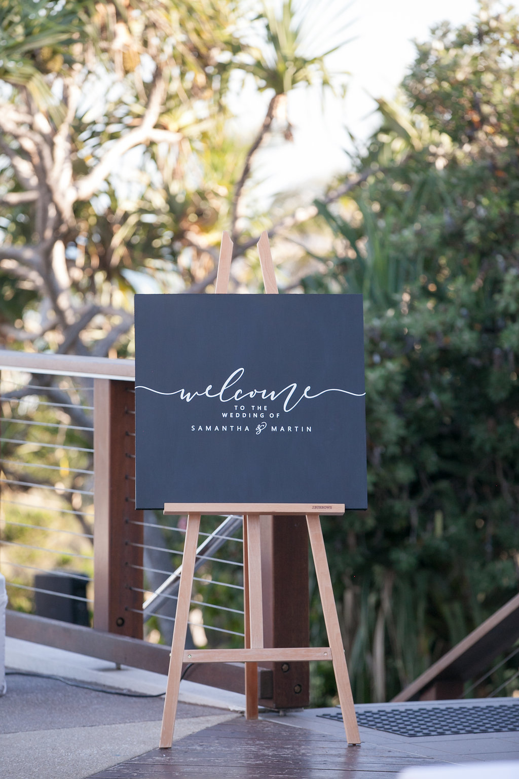 Hire Black welcome sign on easel 