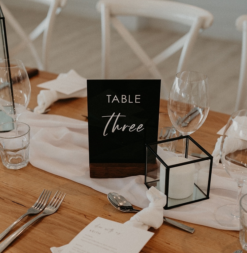 Hire Black Acrylic Table Numbers 