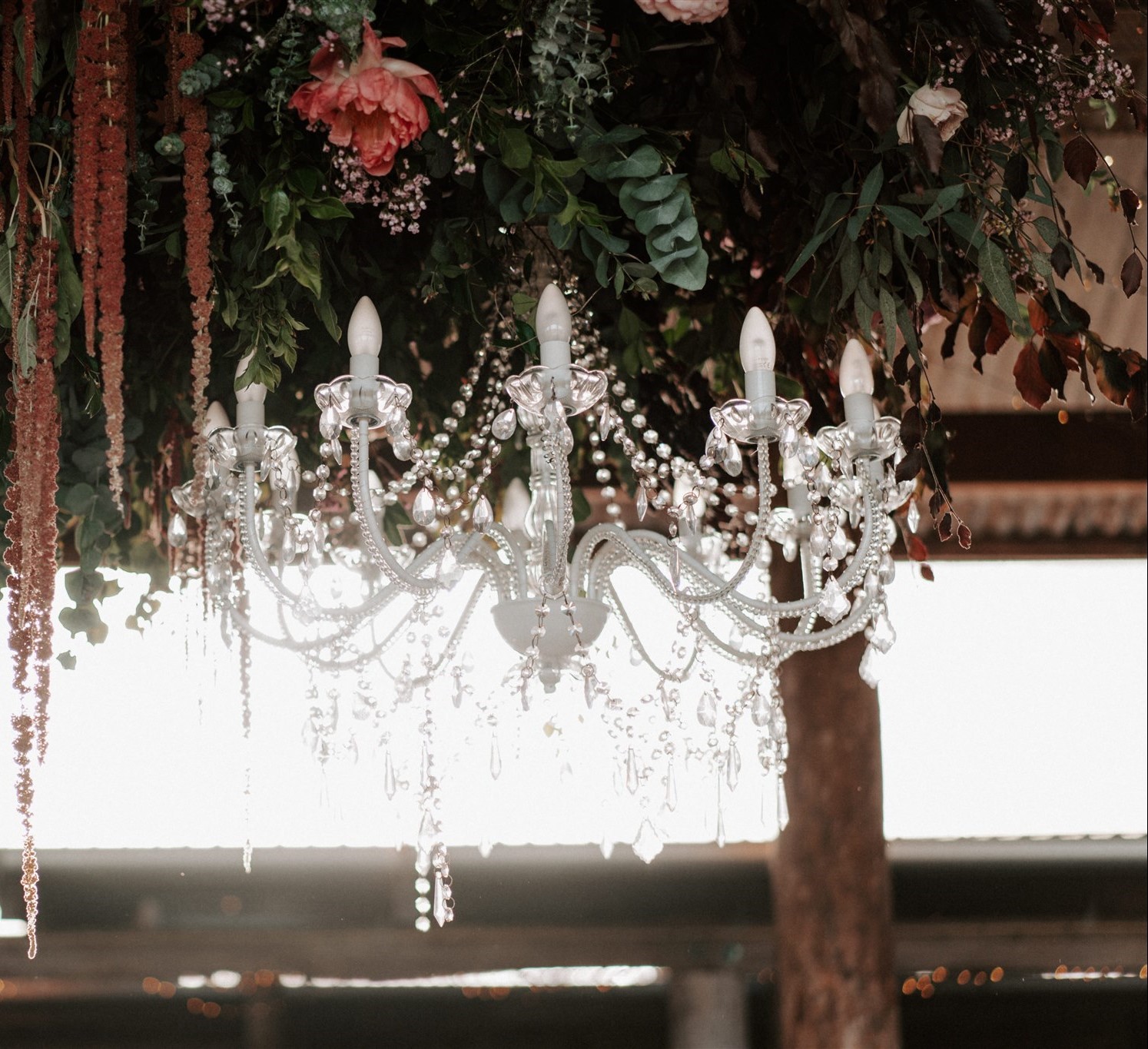 Hire Large white crystal chandelier 