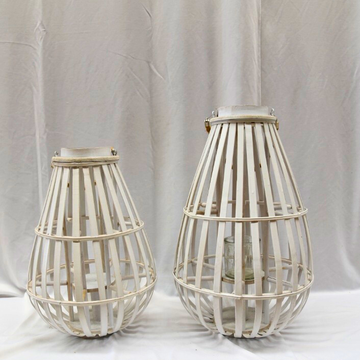 Hire White floor lantern (pair) 