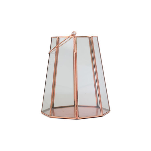 Hire Rose gold octagonal lantern 