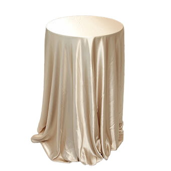 Hire Round Champagne Satin Tablecloth 