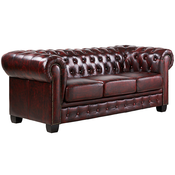 Hire Chesterfield leather lounge - 3 seater 