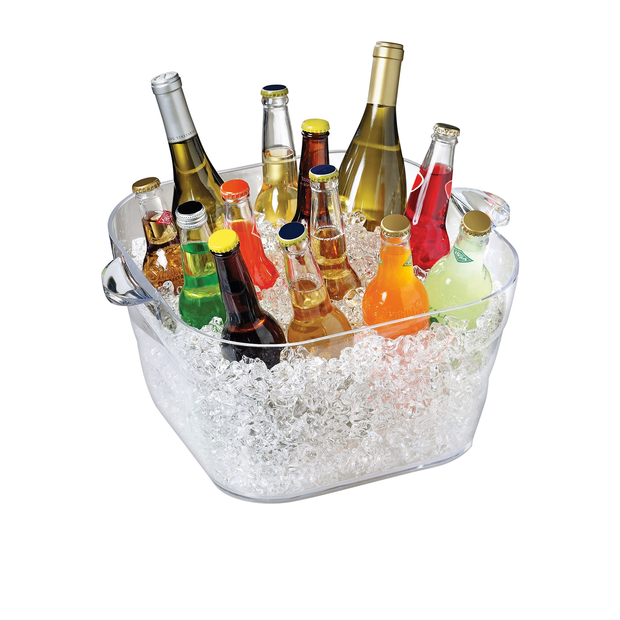 Hire Clear square drinks tub 