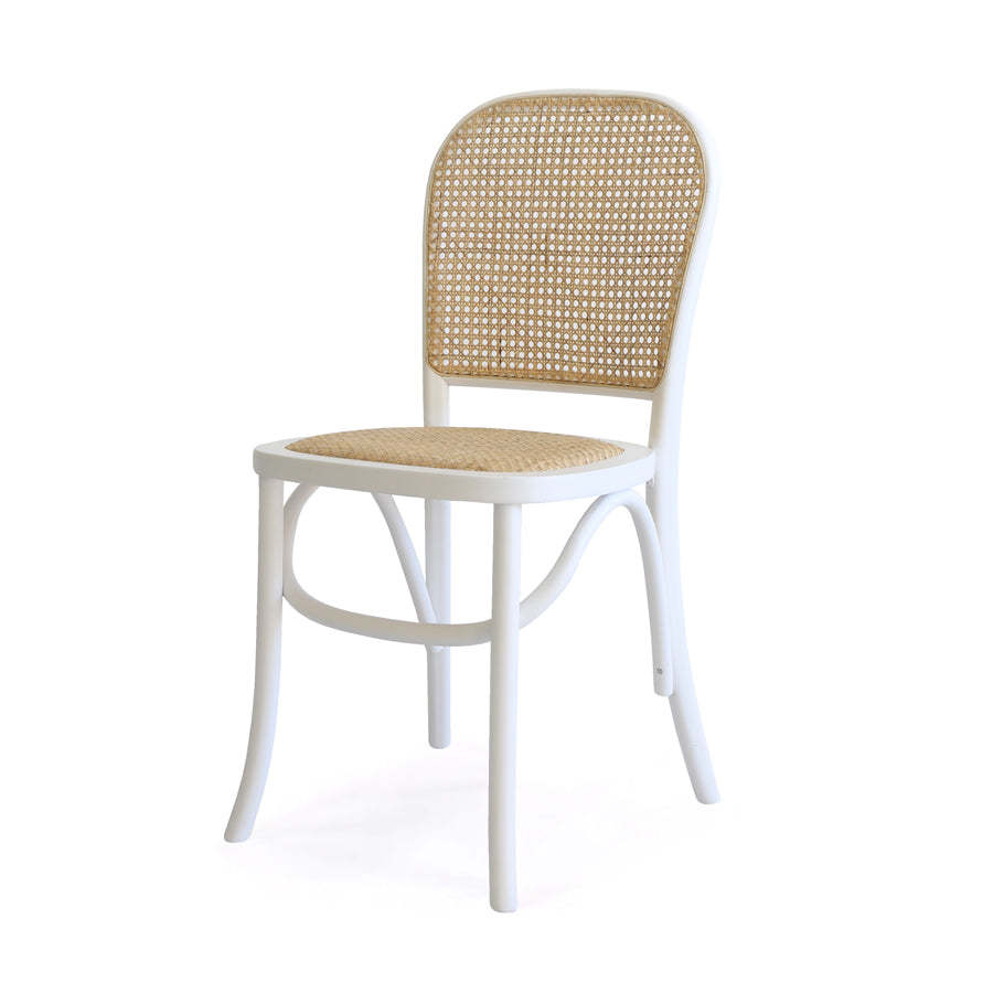 Hire White rattan bentwood chair 