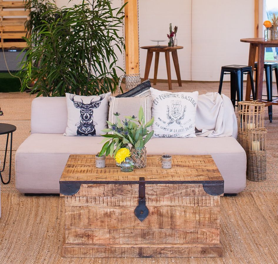 Hire Wooden trunk coffee table 