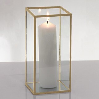 Hire Gold frame glass lantern (large) 