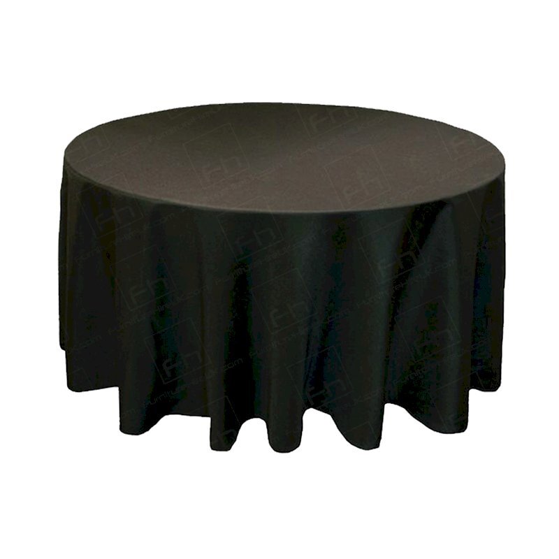 Hire Black round tablecloth 