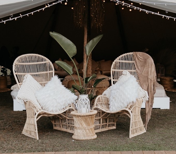 Hire Natural peacock chair 