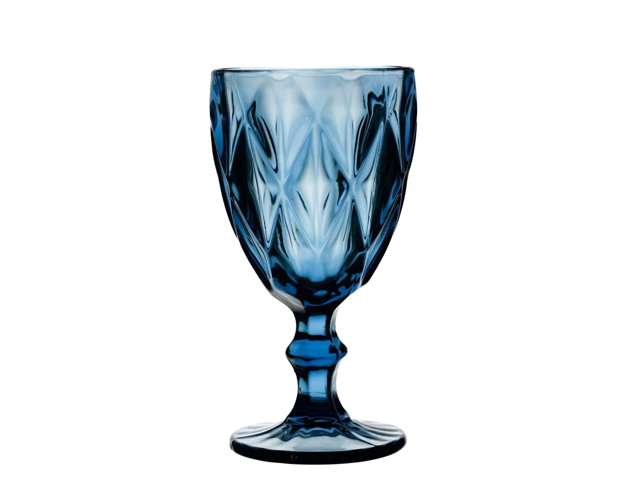 Hire Indigo etched wine glass 