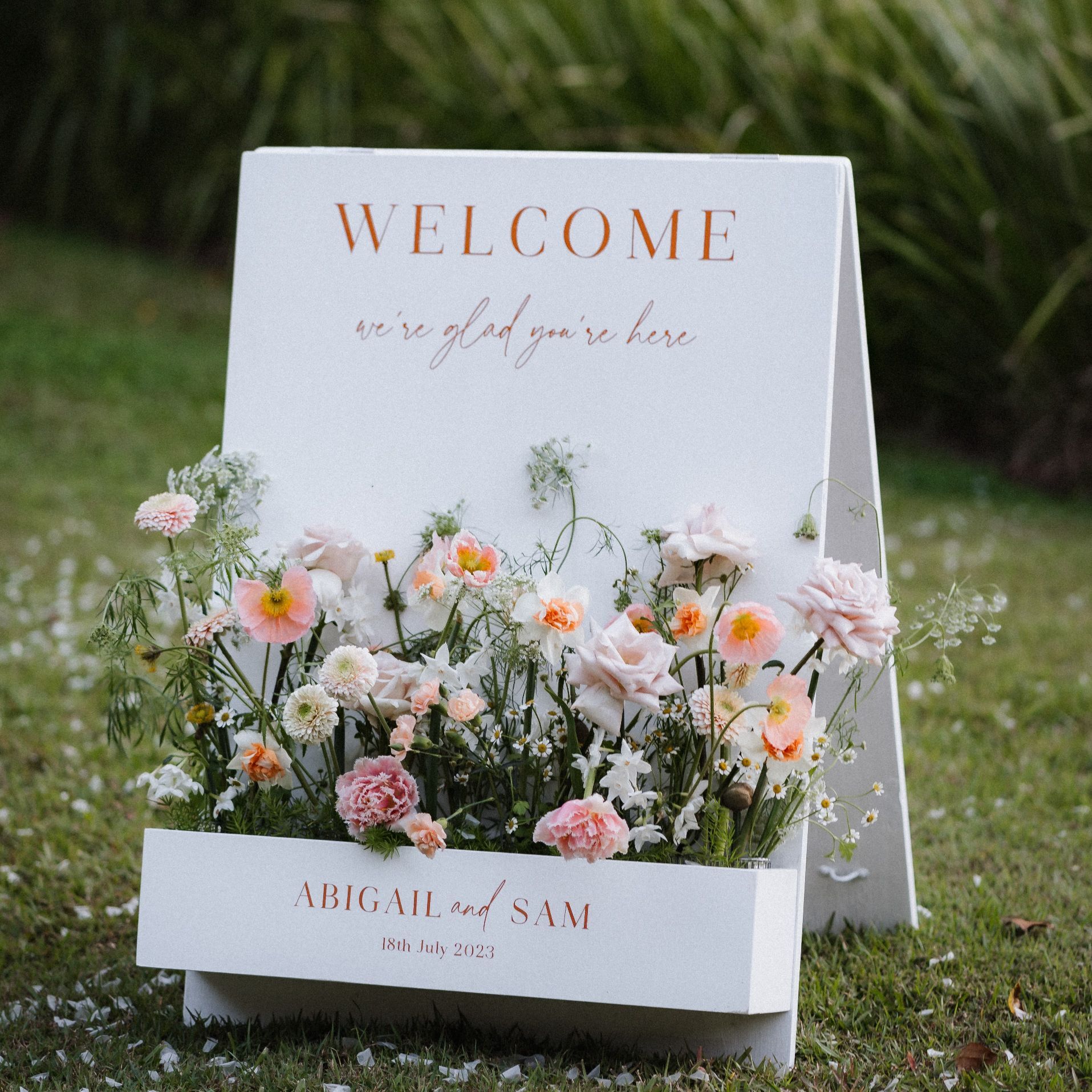 Hire Flower box welcome sign 