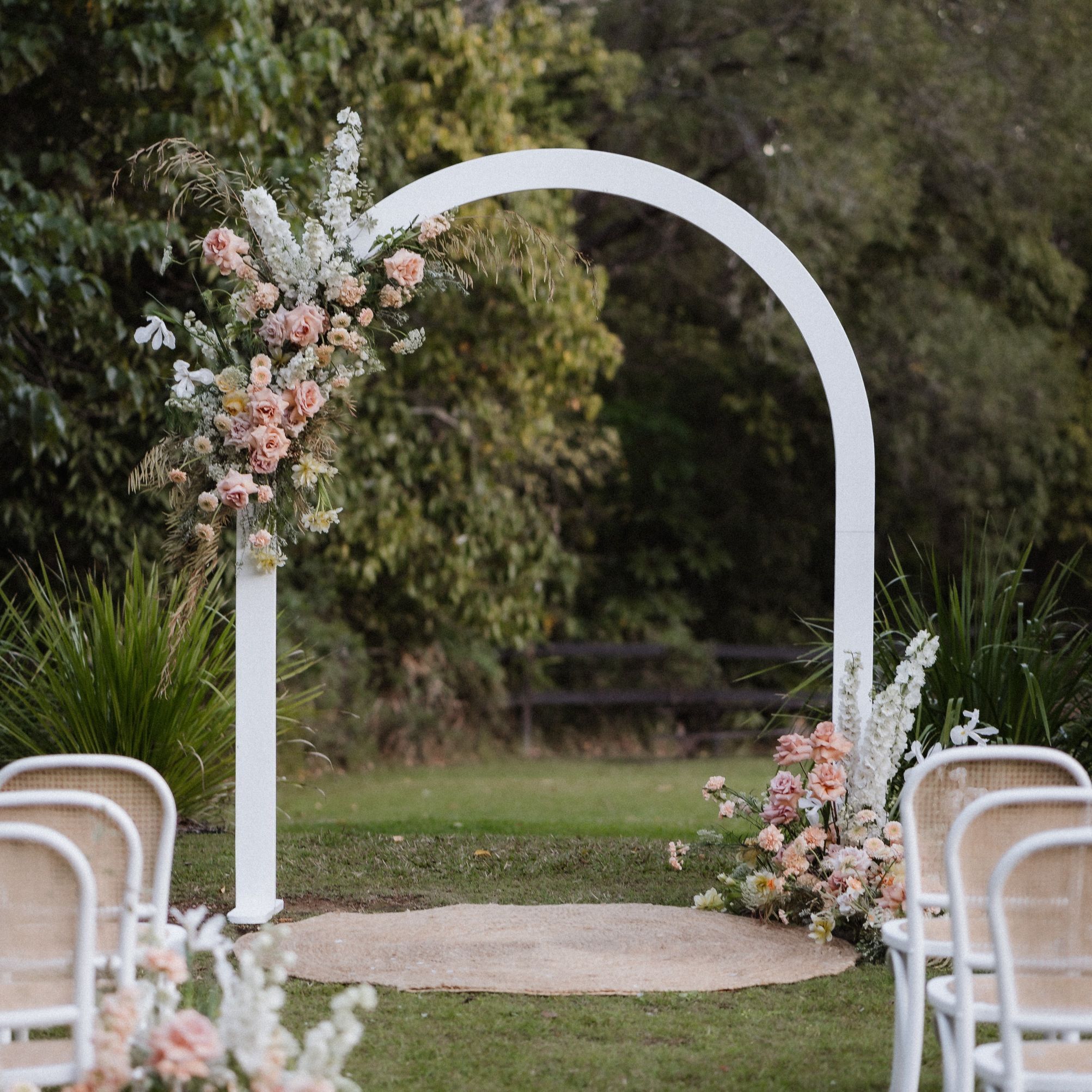 Hire White arched arbour 