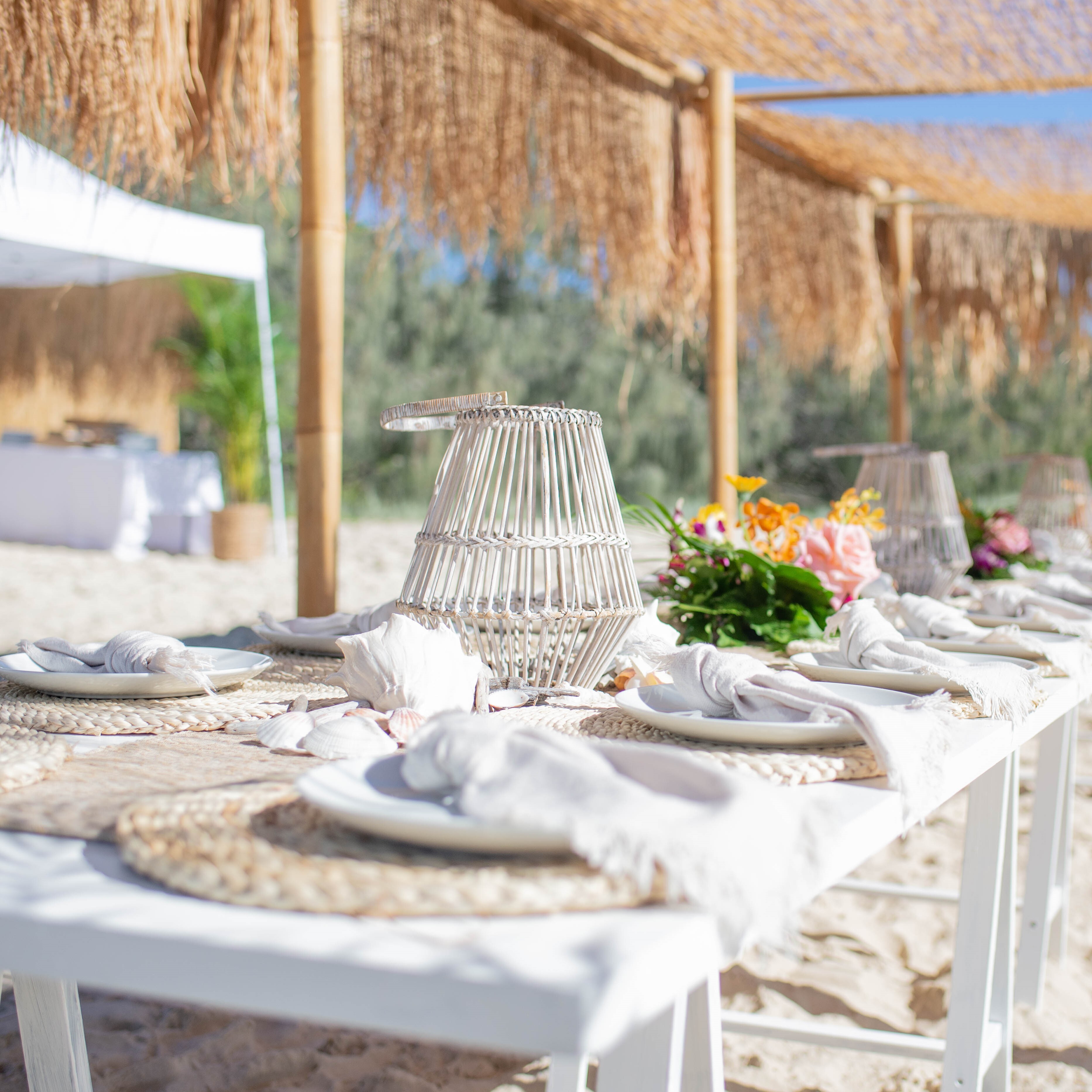 Hire White dining trestle table 