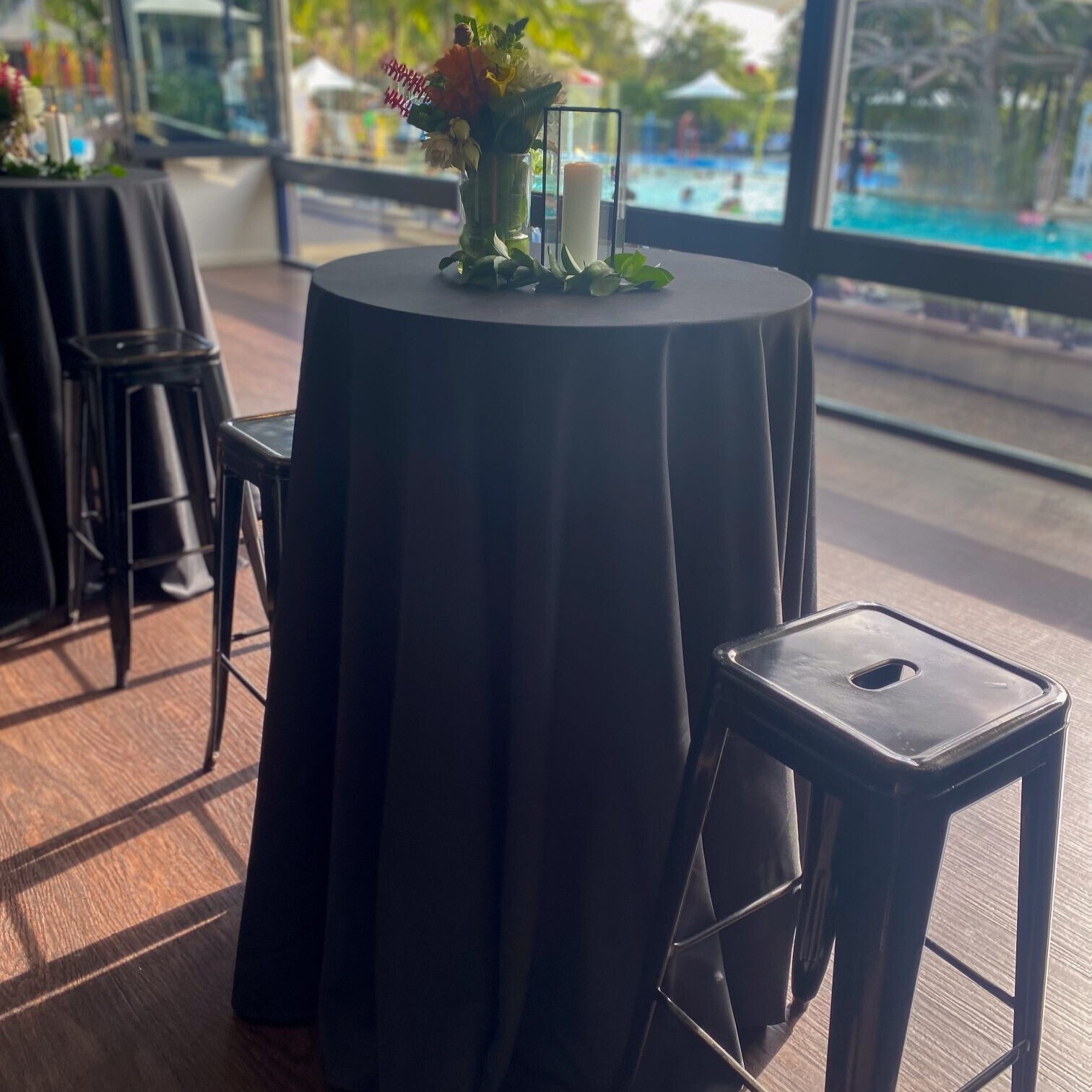 Hire Black cocktail table 