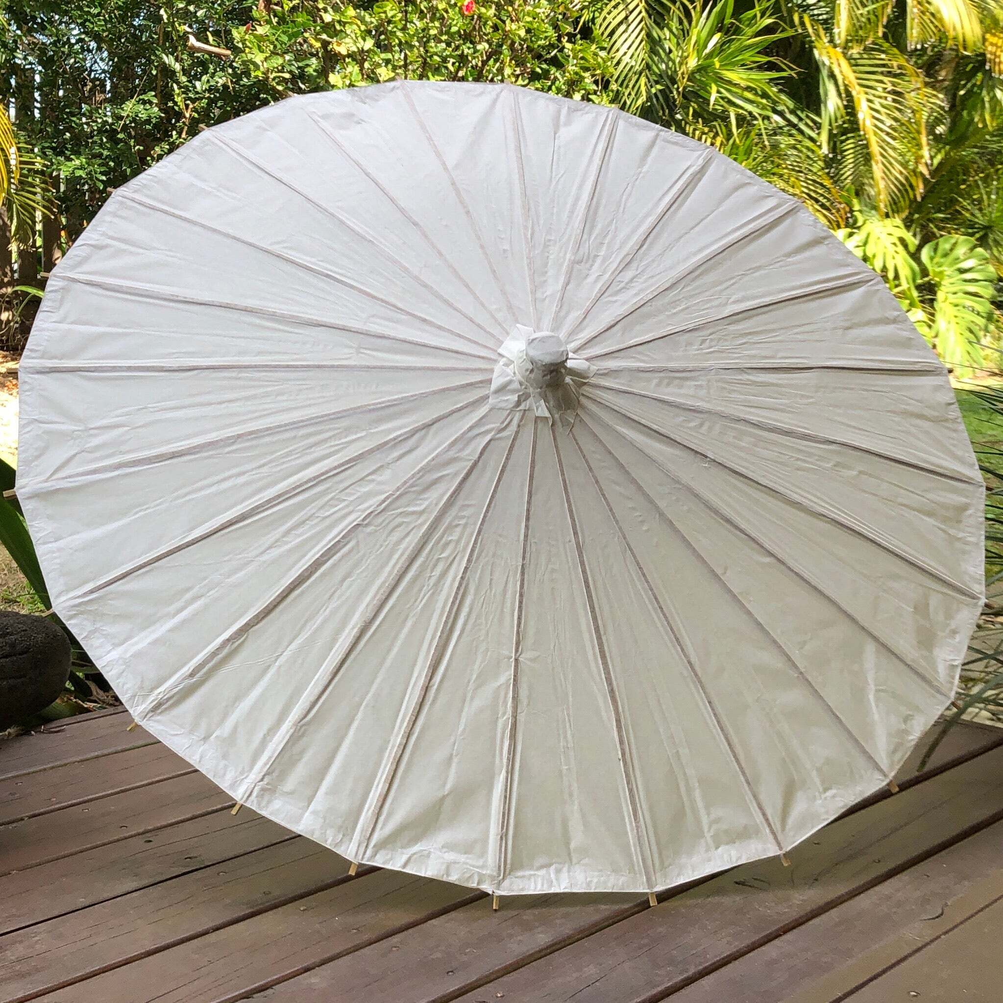 Hire Parasols white silk 