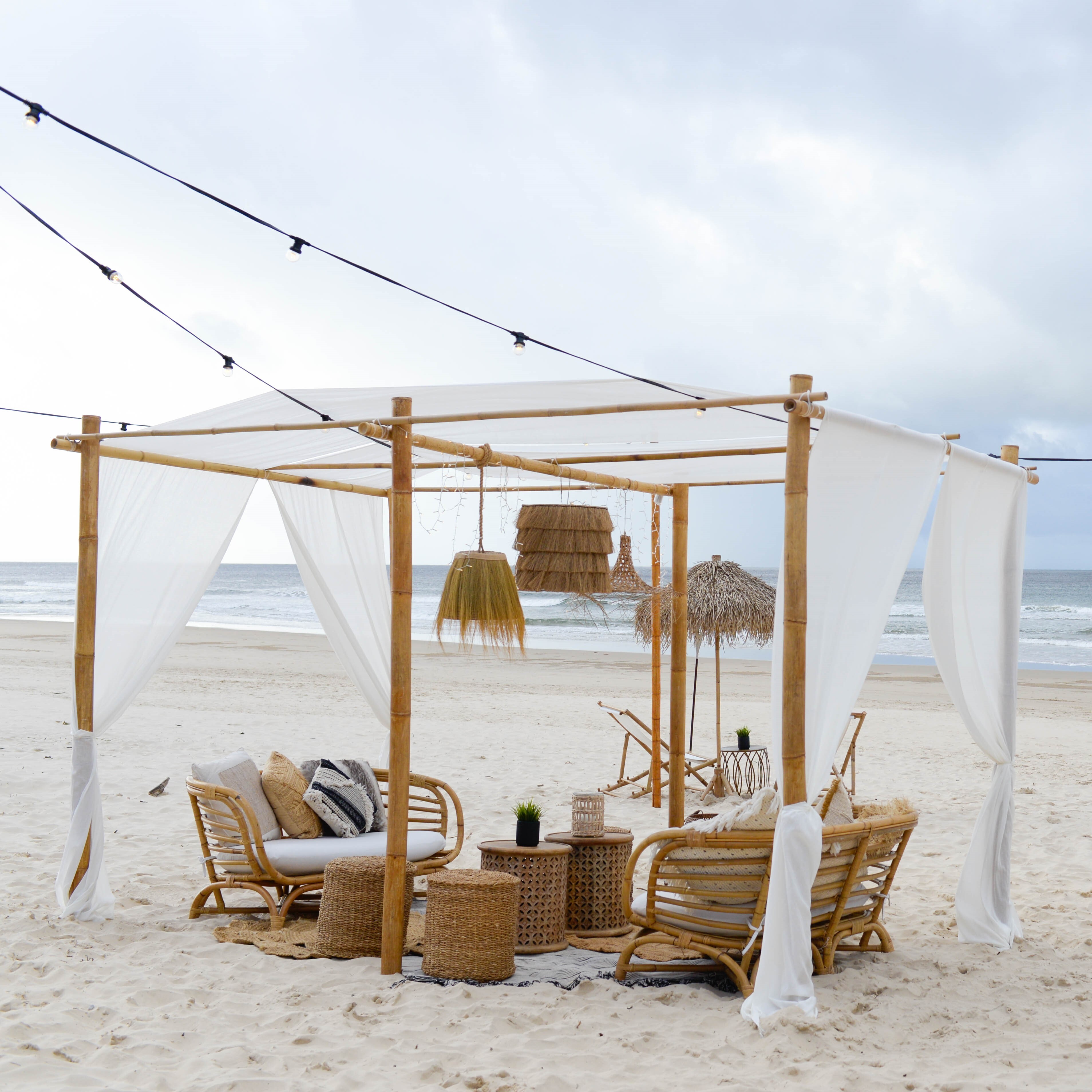 Hire Bamboo chiffon double canopy 